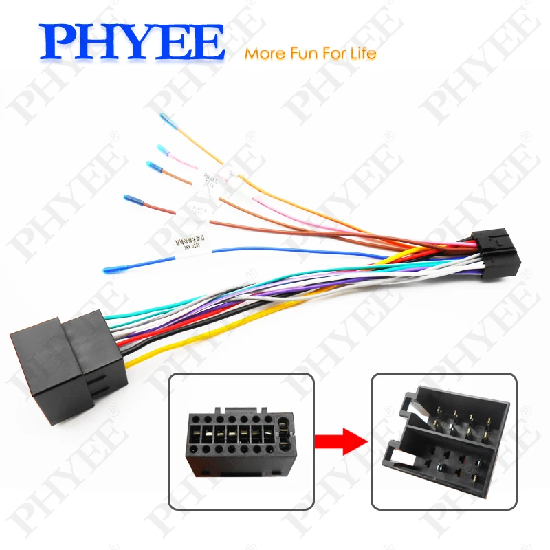 

16 Pin to ISO Cable Adapter 16P Male Plug ISO Connector Wiring Harness Universal Accessories For Car Radio Android Head Unit