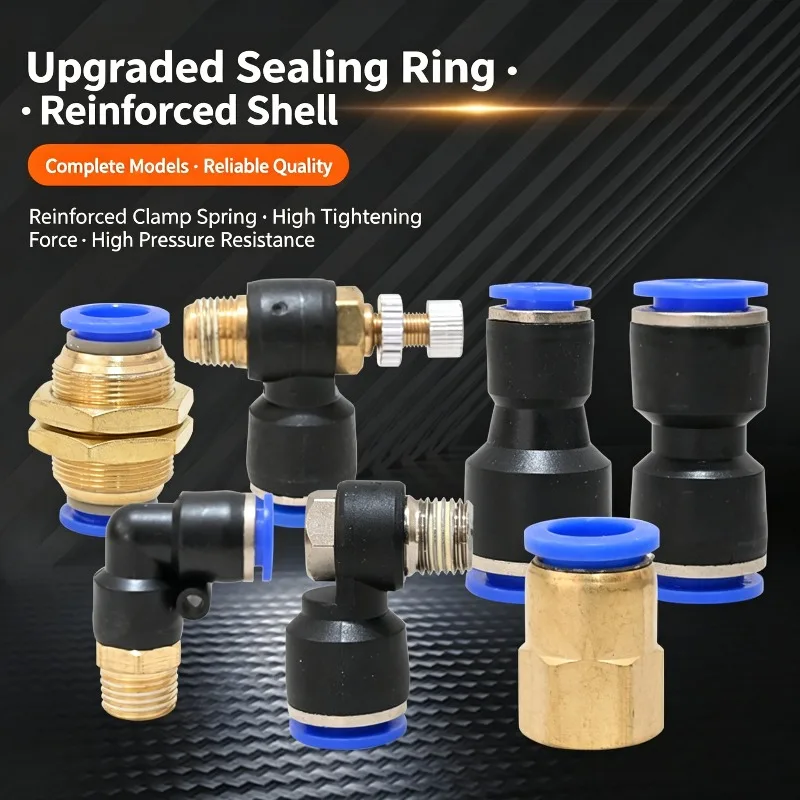 PU PY Quick Connector 4mm-12mm Push into Plug Pneumatic Fittings Air Water Hose Tube Connectors Plastic for Industrial Use