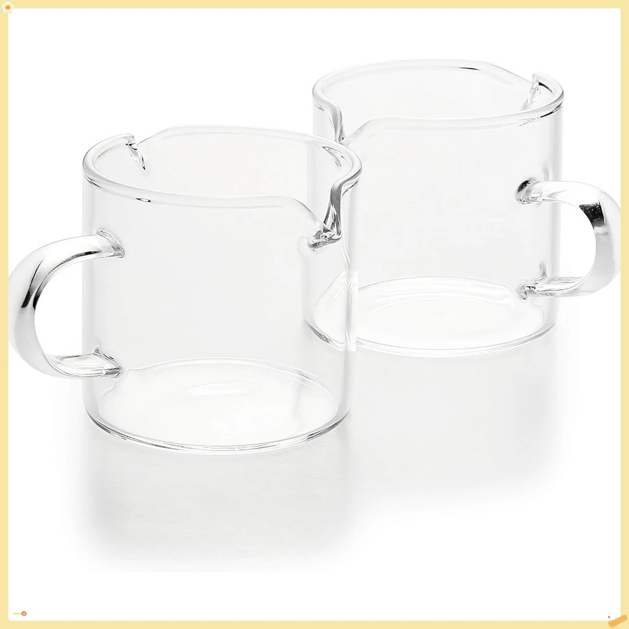 

Бокалы для эспрессо, детали для эспрессо, чашка для молока с двойным носиком, прозрачное стекло (прозрачное стекло, 2 упаковки)