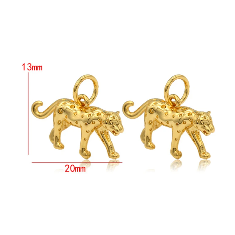 Brass Leopard Charms for DIY Handmade Jewellery
