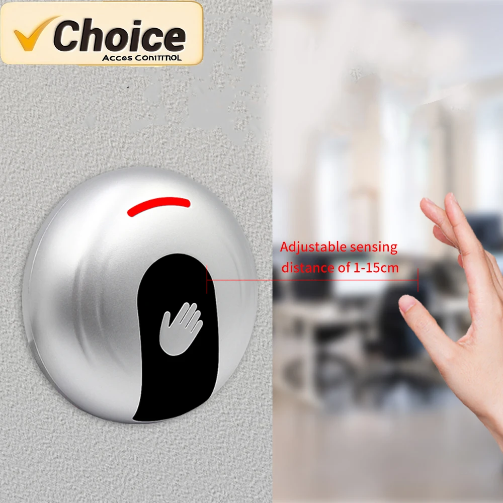 

Contactless Infrared Exit Switch Auto Release Waterproof Access Control System Wide Voltage 12V-36V LED Indicator Commercial