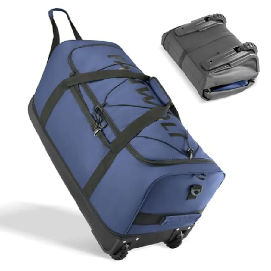 

Collapsible and Expandable 100L-120L Large Rolling Duffle Bag - 30'' Waterproof Wheeled Luggage with No-Sag Heavyload Design, L