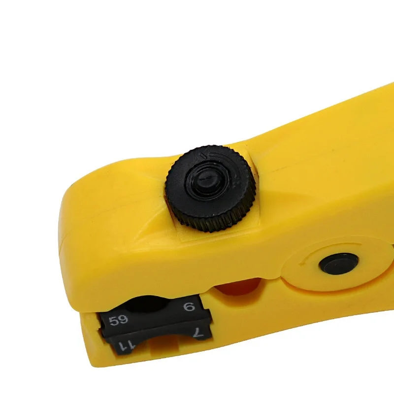 تجريد سكين كماشة كابل محوري كماشة القاطع ستريبر أو جولة UTP/STP RG59/6/7/11 سلك اقناع محوري أداة تجريد