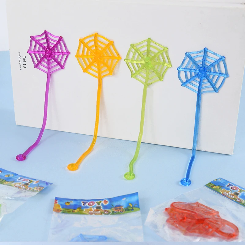 10/50Pcs Mini Sticky Spider Web Stretchable Children's Novelty Toys Birthday Party Favors Goodie Filler Halloween Party Supplies