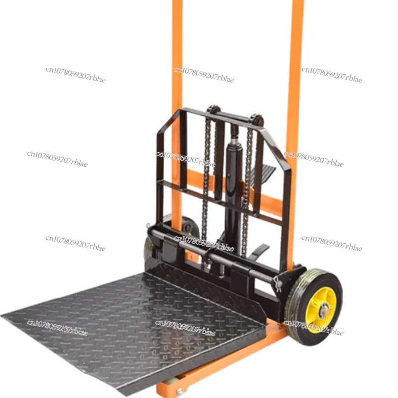 

Manual small micro forklift, household lifting and stacking truck, hydraulic handling truck, stacking truck