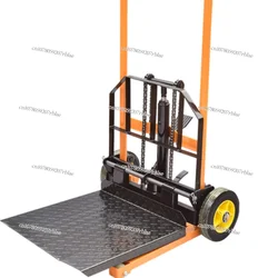 Manual small micro forklift, household lifting and stacking truck, hydraulic handling truck, stacking truck