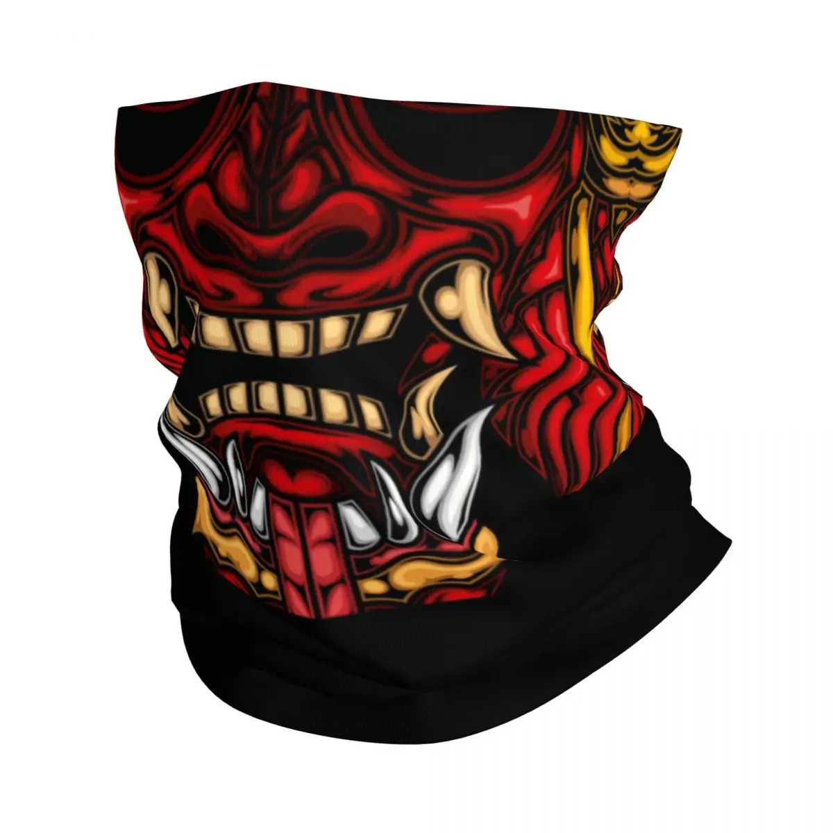 Custom Hannya Barong Bandana Neck Gaiter UV Protection Face Scarf Japanese Samurai Demon Monster Oni Headwear Tube Balaclava