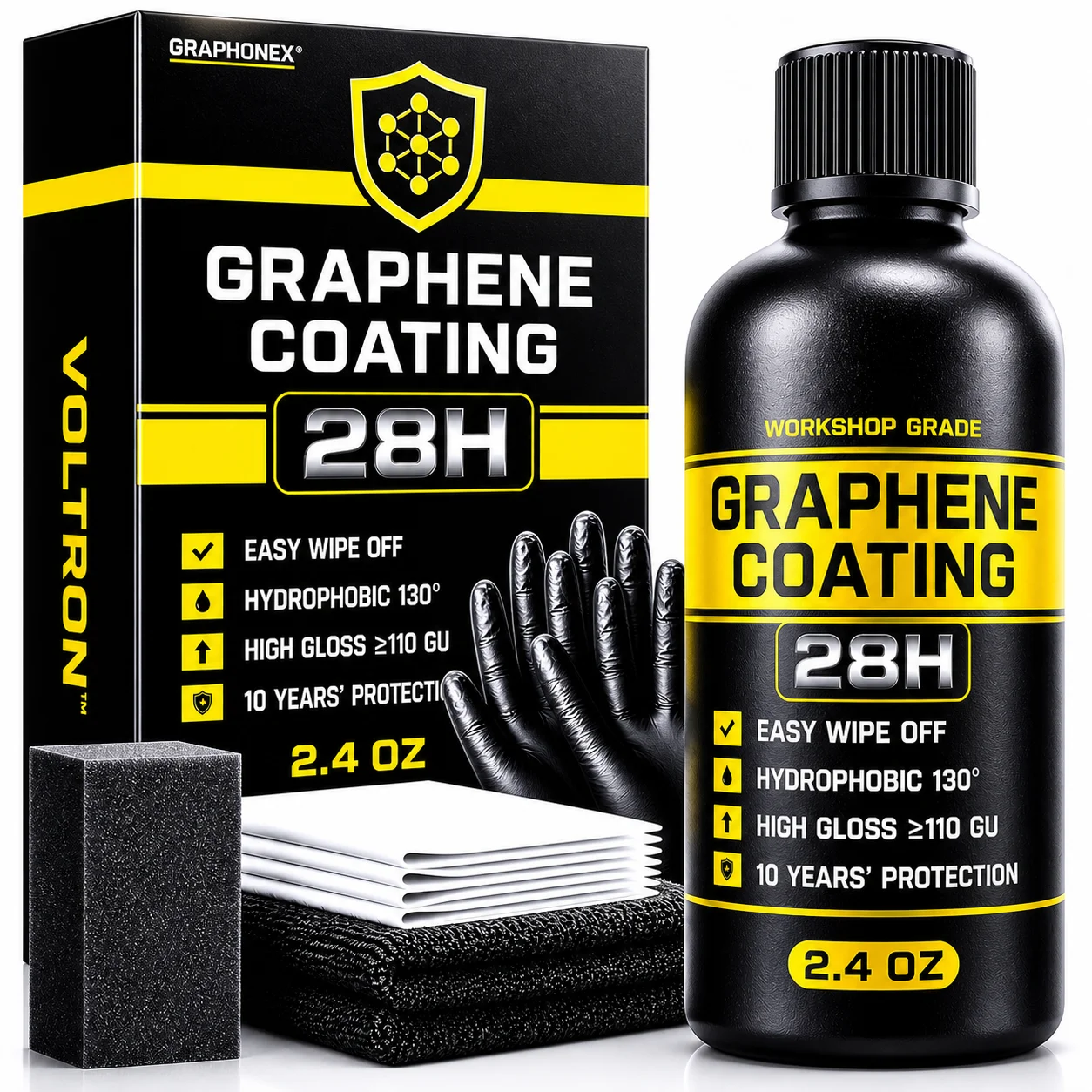 Graphene Ceramic Coating with Self Healing and UV Track Technology Car Detailing Professionals 10+ Years of Protection