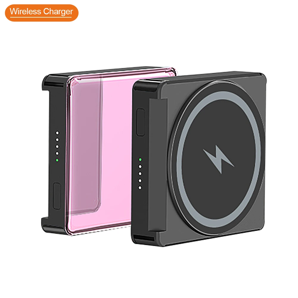 PD20W 5000mAh 10000mAh New Arrival Magnetic Wireless Power Banks Charger Outdoor Portable With 4 battery level LED lights