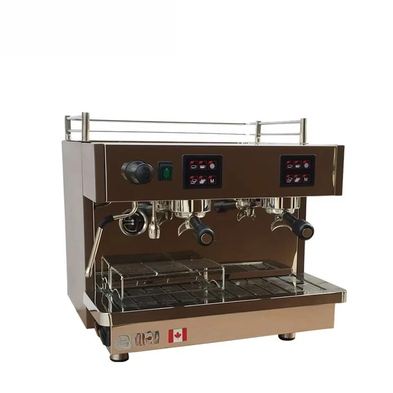 &A*Stainless-Steel Commercial Two Group Espresso Maker 9L Dual Boiler Vane Pump Electronic Flow System High-Cup Function