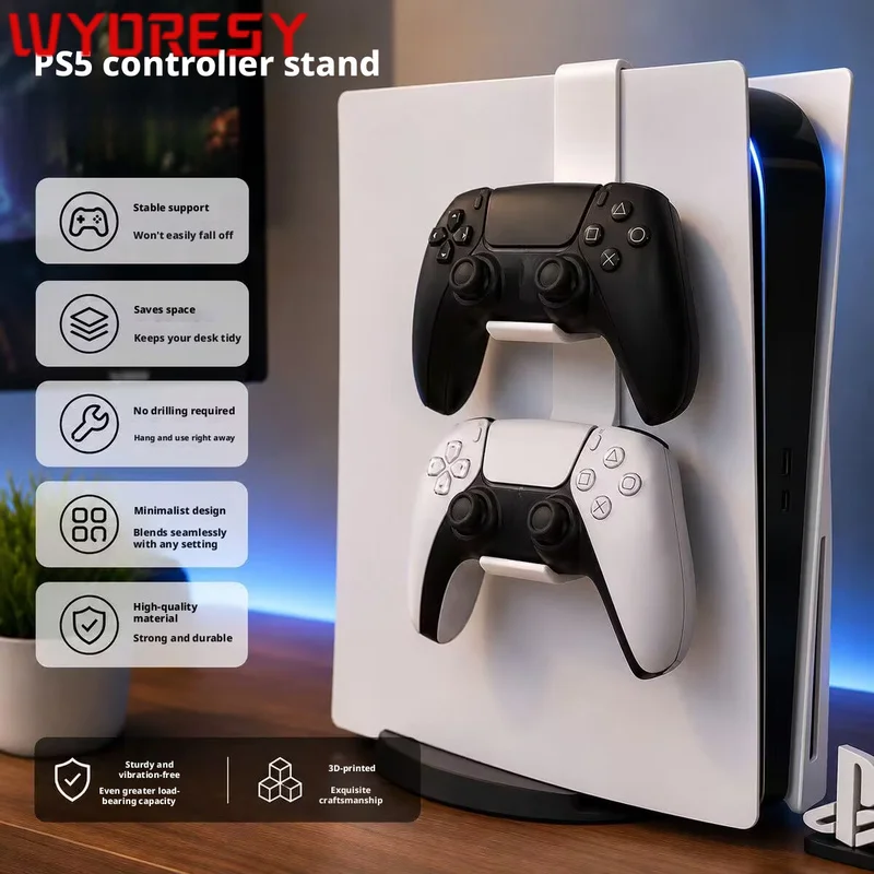 for SONY (PS5 Dual Controller) Side Hook Exclusive Molded Frame Fit Console Side Structure Precisely For Game Storage
