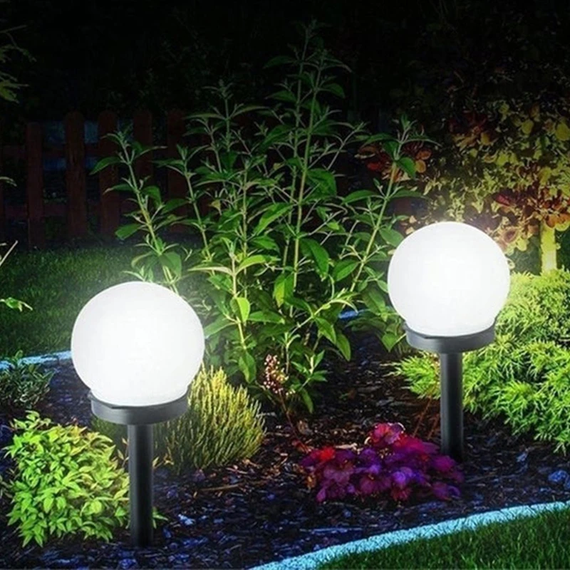 Solar Garden Light Round Ball Bulb Light LED Outdoor Waterproof Landscape Villa Lawn Light Ground Plug Light Garden Decorative