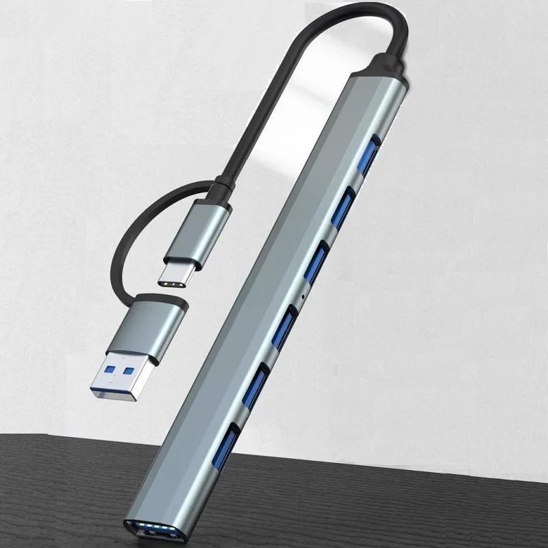 Docking station hub HUB USB3.0 docking station one-to-seven splitter 7 ports computer aluminum alloy double port