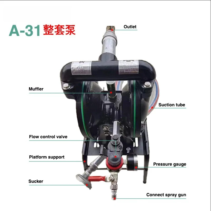 Pneumatic diaphragm pump One inch large outlet pump Double diaphragm pump