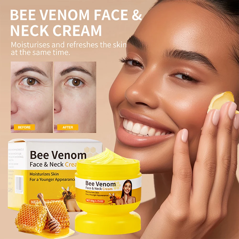 

3Pcs Bee Venom Face Cream Moisturizing Lifting Neck Cream Reduce Fine Lines Moisturizing Brighten Facial care Cream skincare