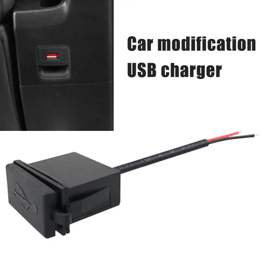 12V/24V Single USB Car Charger Socket 5V 2.4A Power Adapter Waterproof Socket Adapter Switch Cigarette Lighter For Car Moto E6S7