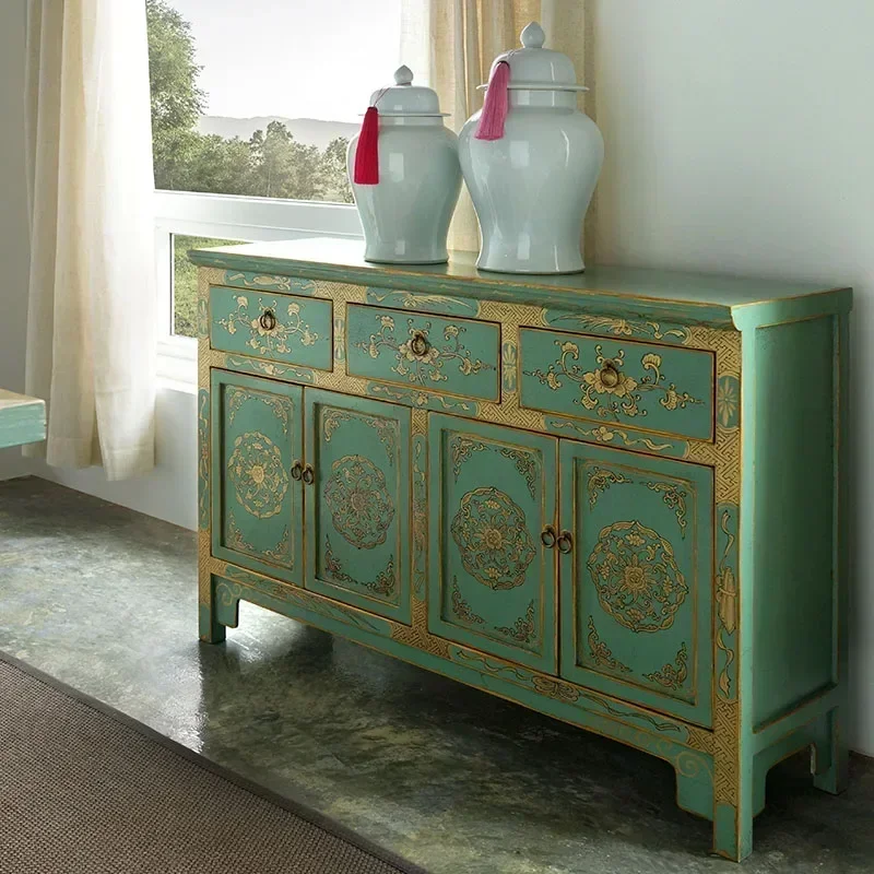 Aparador simples de madeira maciça para sala de estar