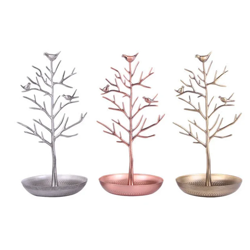 Metal Tree Type Earring Ring Display Stand Rack Jewelry Storage Shelf Bracelet Necklace Watch Jewelry Holder Organizer