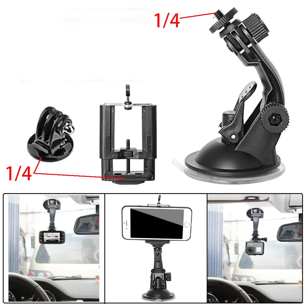 kit-de-montagem-de-carro-de-succao-de-camera-para-gopro-car-hud-suporte-de-succao-gps-naviga-parafuso-de-rosca-1-4-bracadeira-de-telefone-de-parafuso-1-4-20