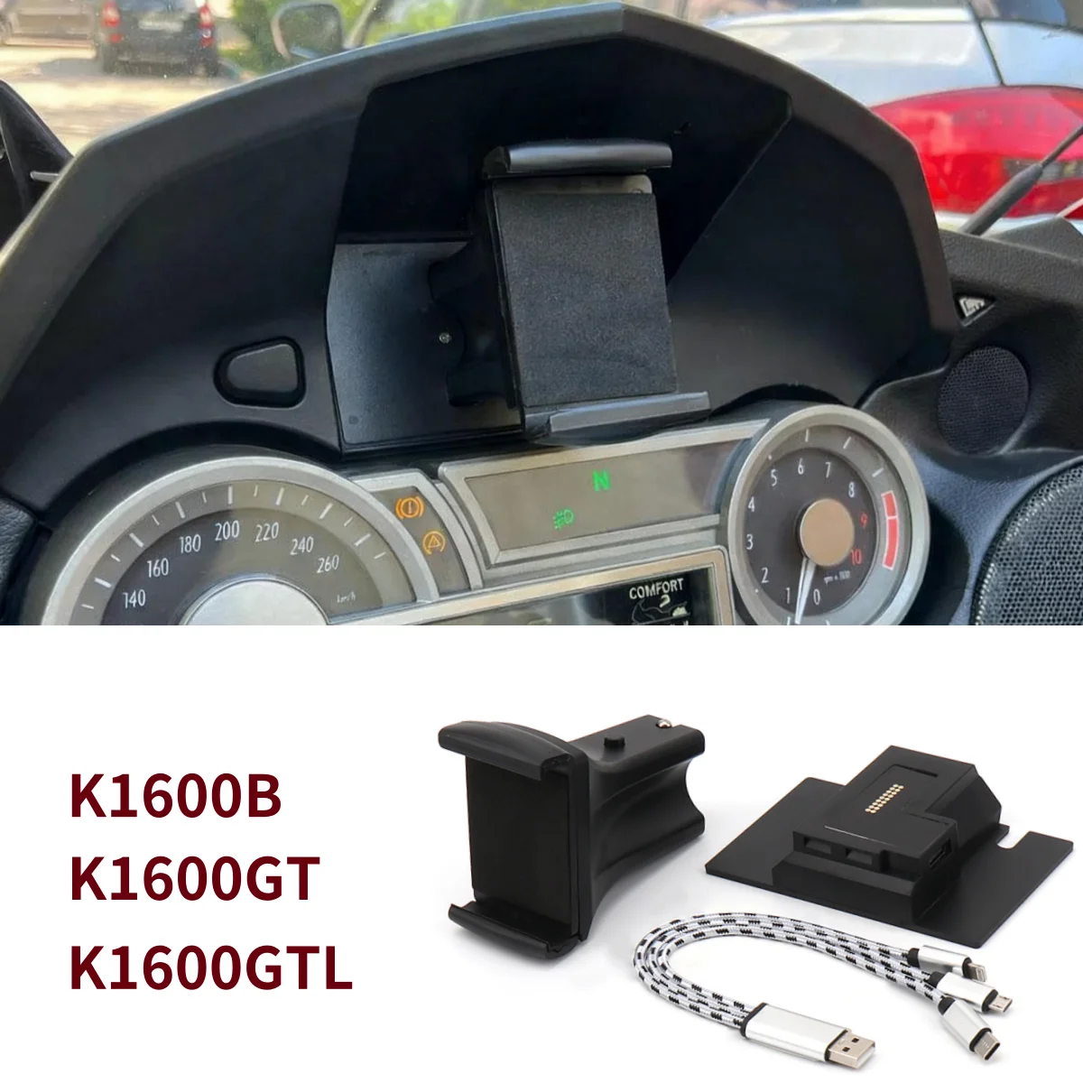 K 1600 B GT GTL حامل هاتف الدراجة النارية الملاحة قوس لتحديد المواقع حامل جبل لسيارات BMW K1600B K1600GT K1600GTL 2011-2020 للصدمات