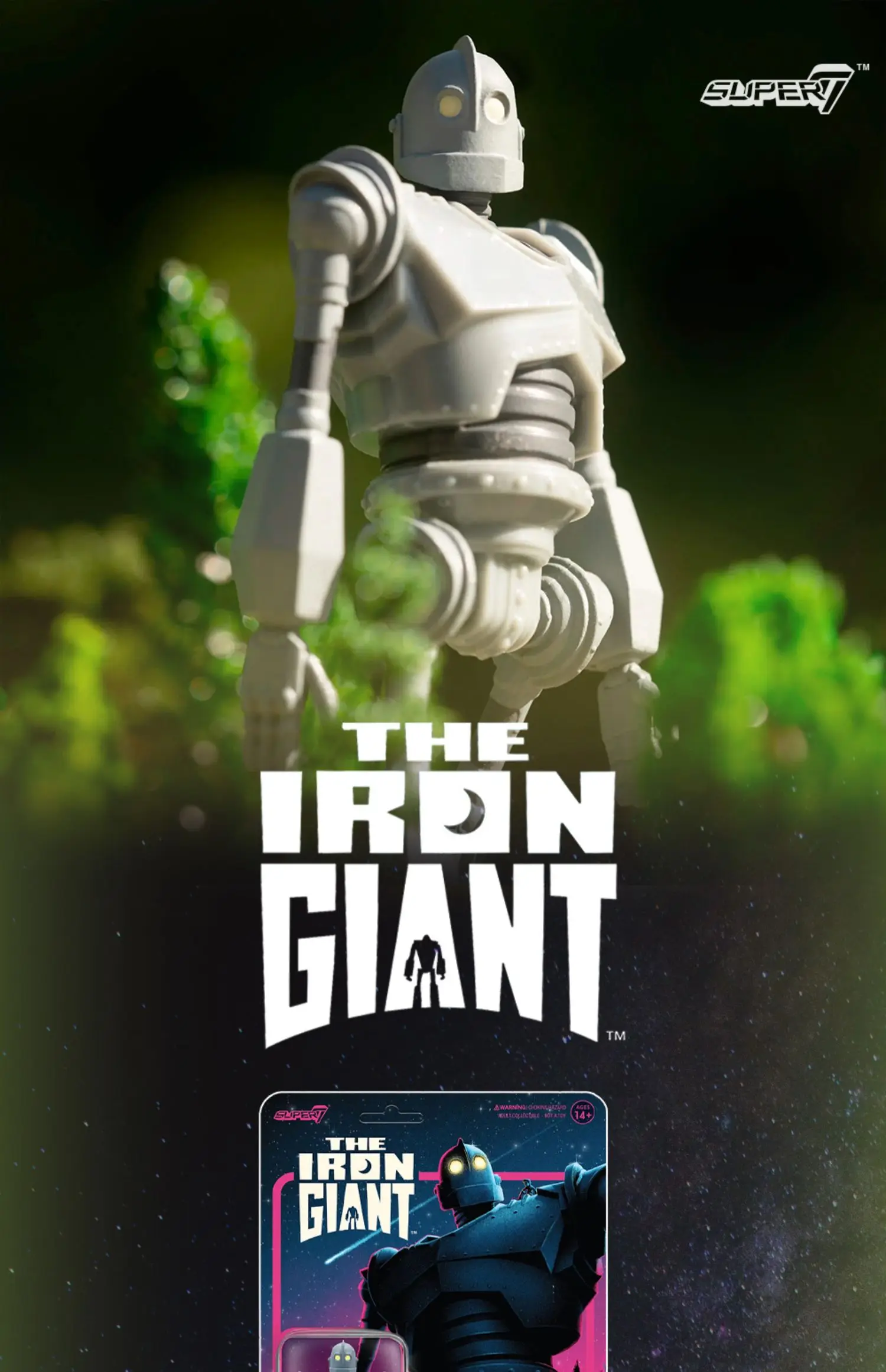 Super7 The Iron Giant - Carded Series, Animated Classic Character, Super Iron Giant Collectible Figure with Retro Card Packaging