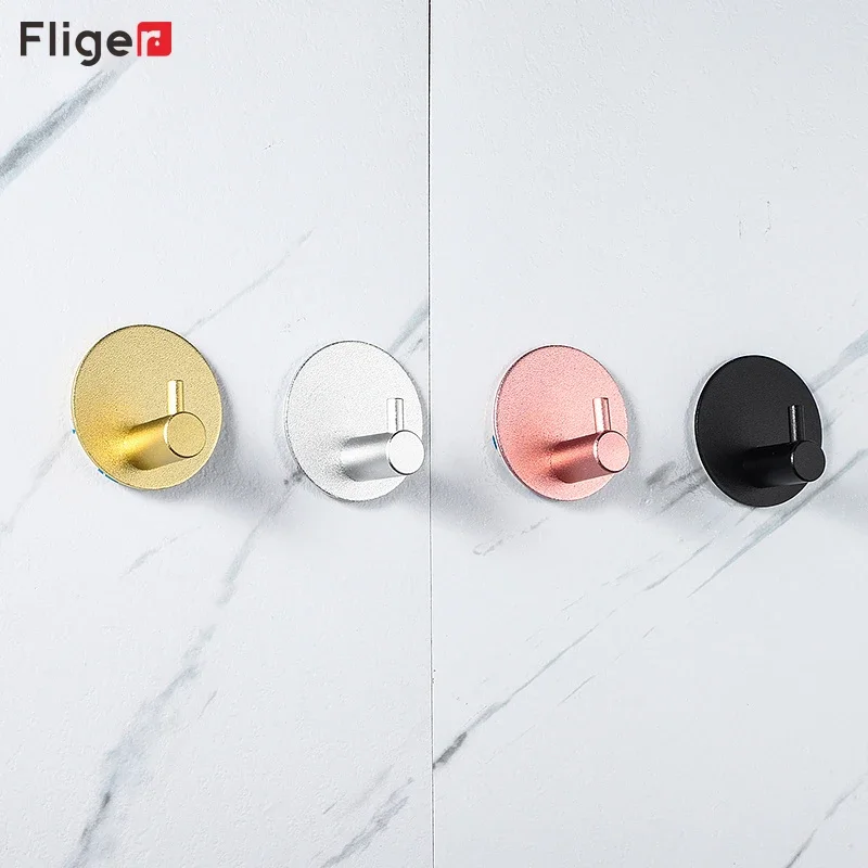 Fliger Gold Coat Hook Towel Hook For Bathroom Clothes Coat Hook No Drilling Wall Hooks Robe Hooks Kitchen Accessories