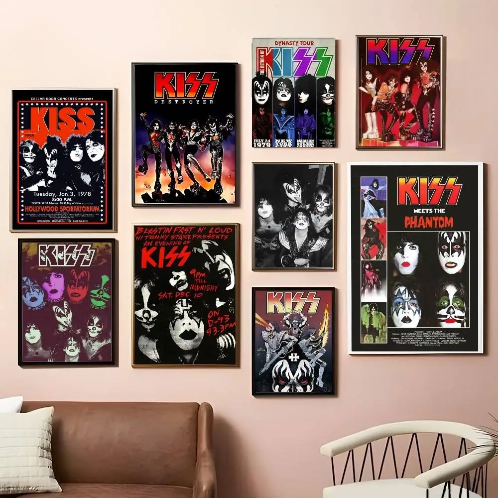 Hard Rock Band K-Kiss Classic Vintage Posters HD Quality Wall Art Retro Posters for Home Room Wall Decor