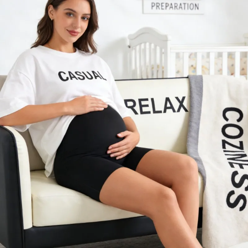 New Maternity Safety Shorts Anti Exposure Underwear High Waist Seamless Belly Support High Elasticity Base Layer