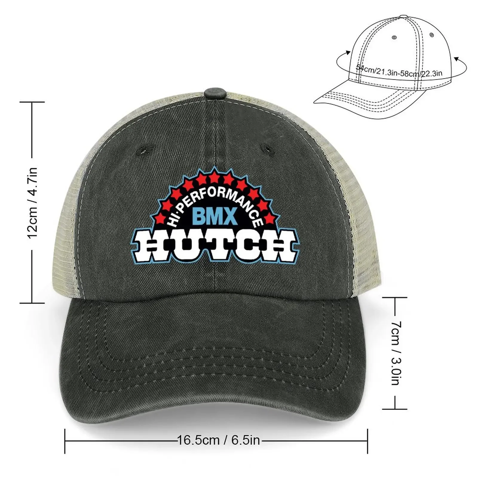 Hutch Hi-Performance BMX Red White Blue Black Tim Judge Cowboy Hat Sun Cap Wild Ball Hat Women Beach Fashion Men's