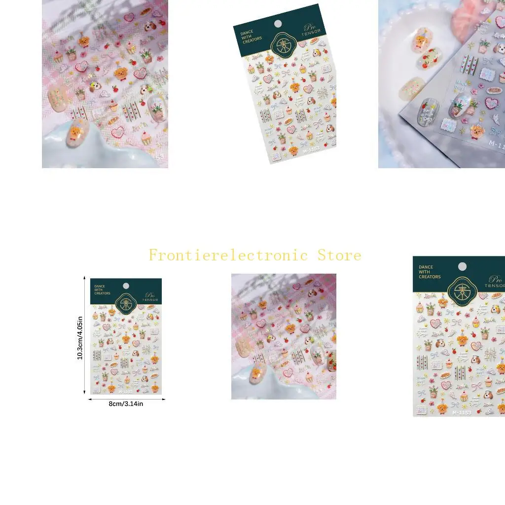 G8DB Spring Soft Puppy Stickers With 3D Texture For Electronics Accessories