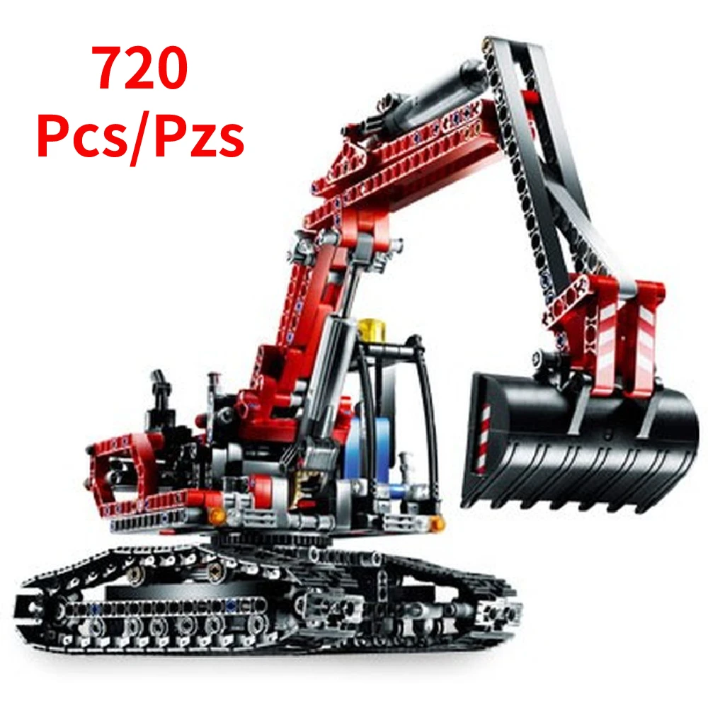 Technical Limited Edition 8294 Red crawler excavator Building Blocks Sets For Kid Bricks Toys For Boys Gift Compatible With Lego