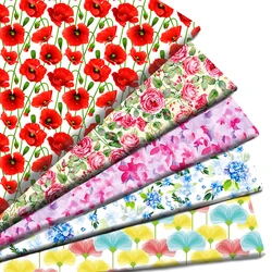 Rainbow Color Blossom Flowers Florals Printed Polyester Pure Cotton Material Patchwork Tissue Sewing Quilting Fabrics Needlework