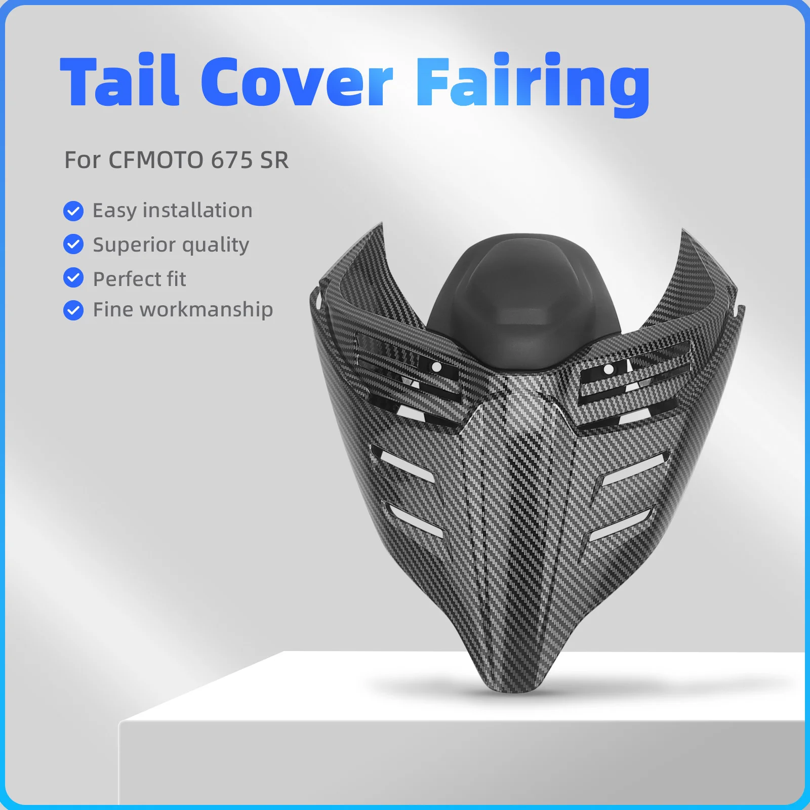 

Motorcycle Rear Seat Cover Pillion Passenger Solo Seat Back Cover Fairing Cowl For 675SR 675SR-R 675SR R