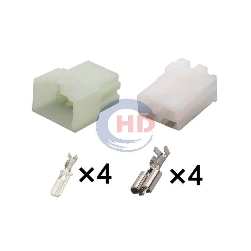

1-20 sets 4pin Relay Socket Connector Assembly 4-Pin with Terminals for Car Modification 7122-2446 7123-2446