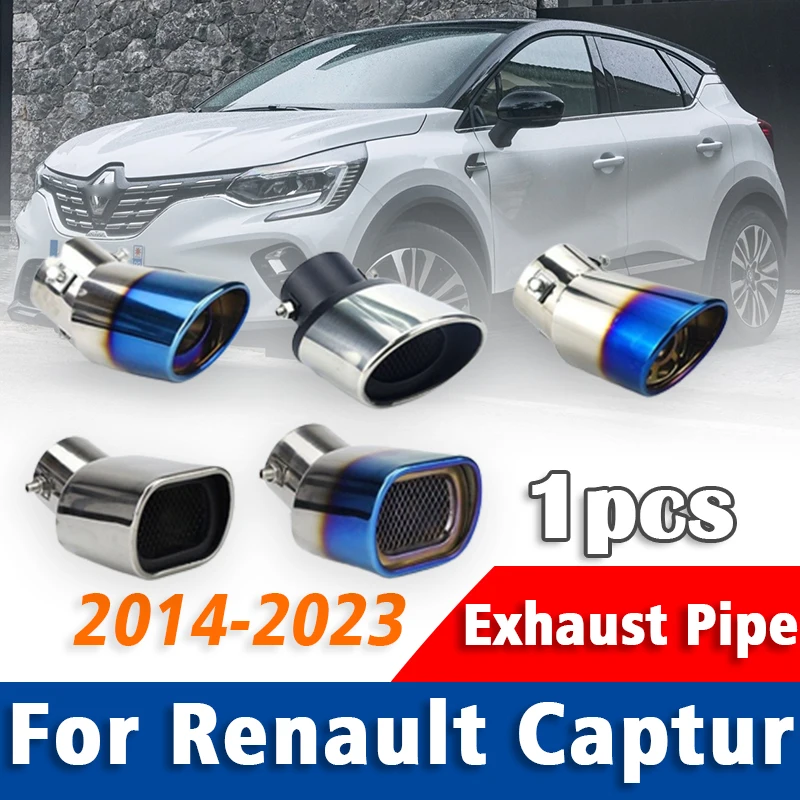 

Stainless Steel Exhaust Pipe Muffler 1Pcs For Renault Captur 2014-2023 Tailpipe Muffler Tip Car Rear Tail Throat Accessories