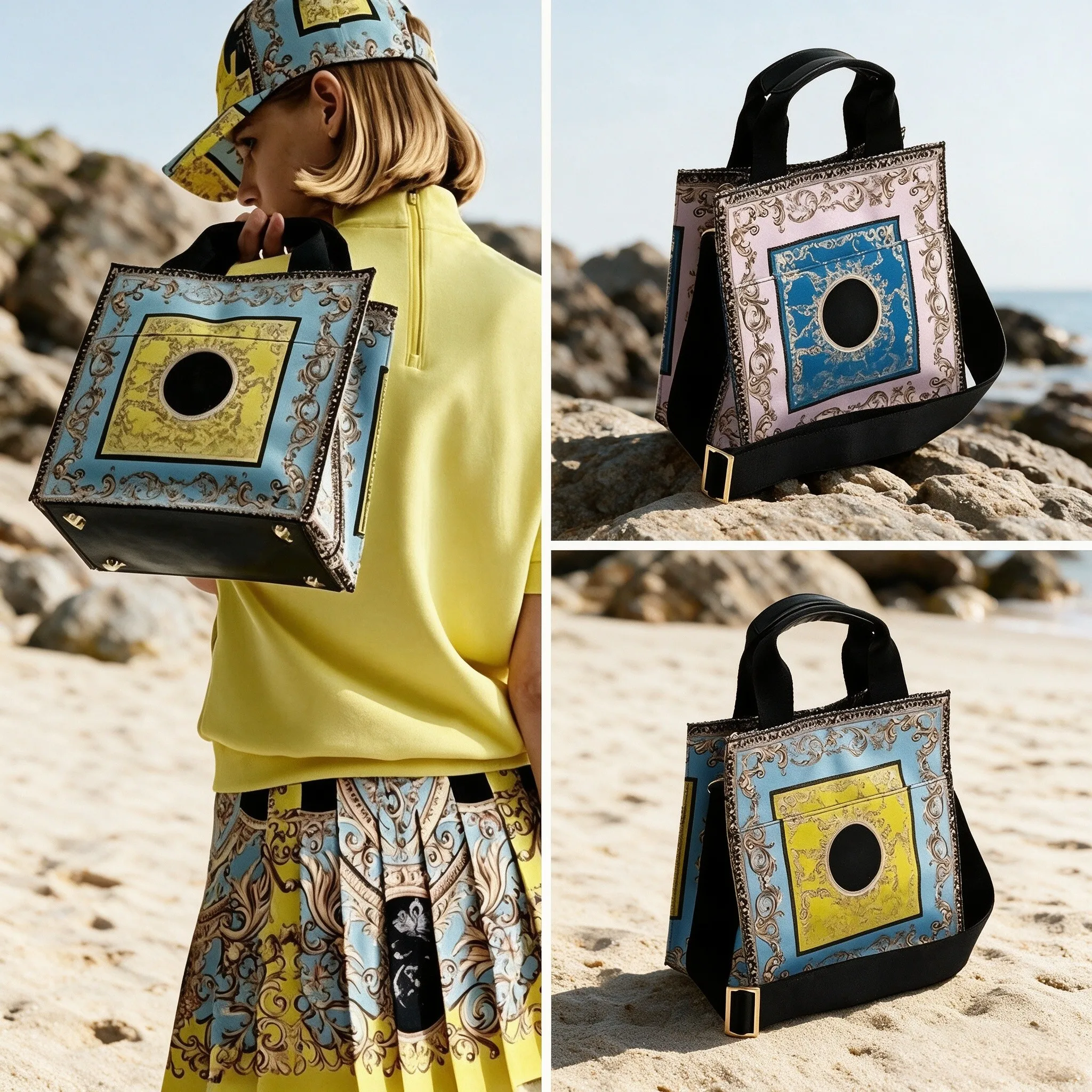 Ladies Outdoor Golf Garment Handbag, Fashion Digital Printed Single Shoulder Crossbody Carry Bag
