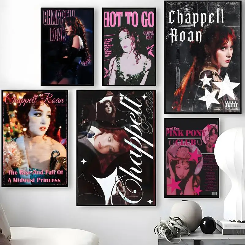 Singer C-Chappell R-Roan Poster Waterproof Self-Stick Wall Art Stickers, Removable Wall Decor for Living Room and Bedroom
