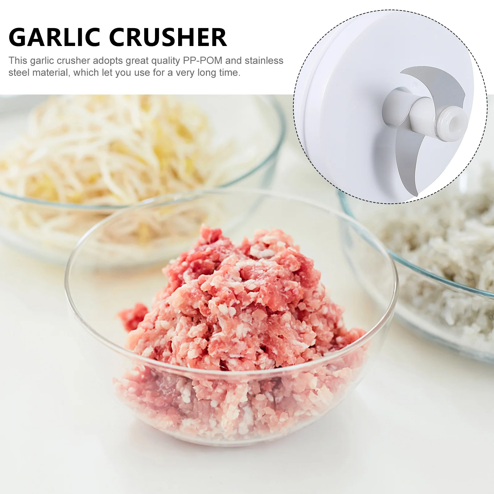 

Wireless Electric Garlic Crusher Stainless Steel Masher Portable Food Vegetable Crusher White Mini Chopper For Kitchen Household