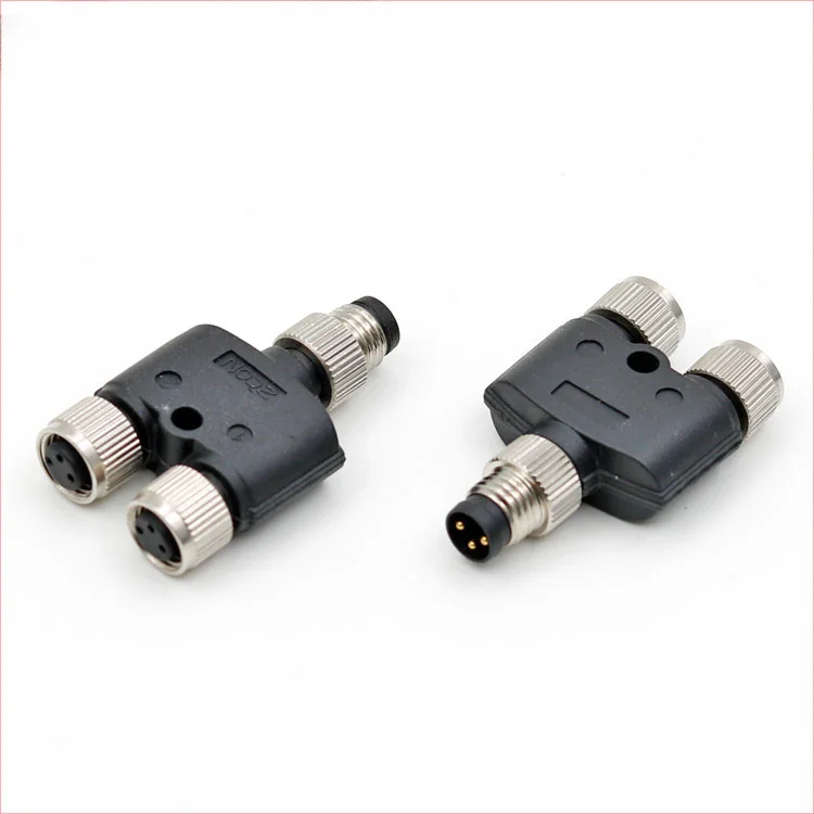 M8 Adapter Y/I/T Split to Male and Female Connector 3pin4 Pin 5 Core 6 Hole Aviation Plug One Two Metal