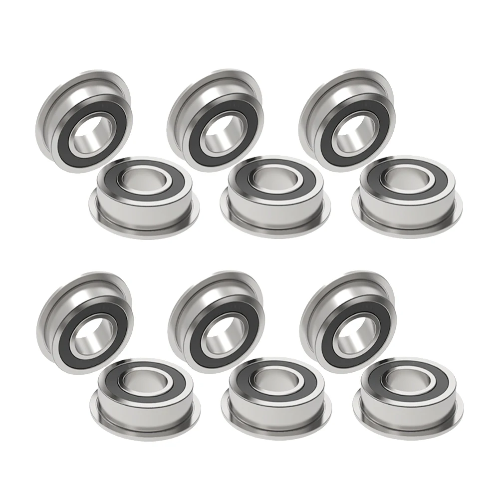 F698-2RS Bearing 8x19x6mm ( 10 PCS ) ABEC-7 Miniature Flanged F698RS Ball Bearings RF-1980DD