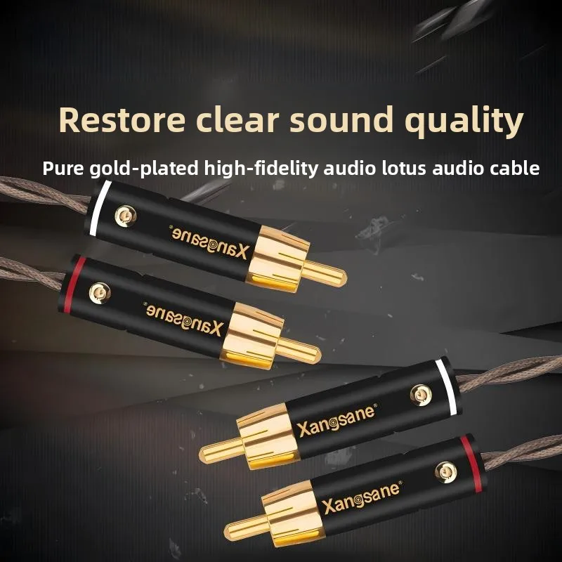 

Fever grade dual lotus audio signal cable HiFi single crystal copper silver plated audio signal cable
