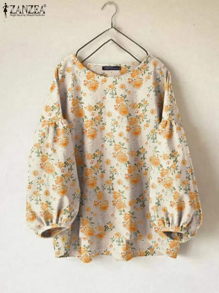 Bohemian Floral Printed Blouse ZANZEA Women O Neck Long Sleeve Casual Shirt Summer Female Tunic Tops Fashion Holiday Blusas 2024