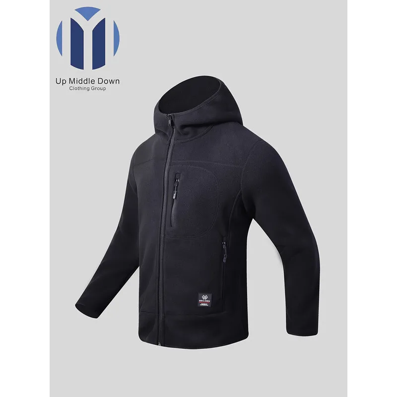 

Hooded Fleece Jacket - Unisex, 3D Cutting, Patch Design, Outdoor Casual & Versatile, Windproof & Warm