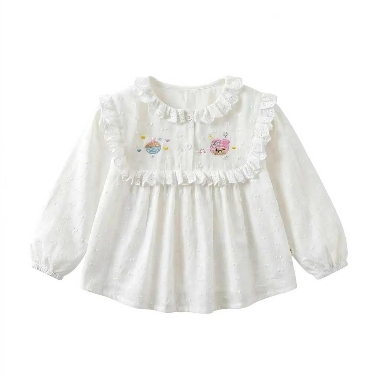New Girls Spring Summer White Shirt For Baby Girls Korean Casual Style Fashion Kids Beautiful Top - view 5