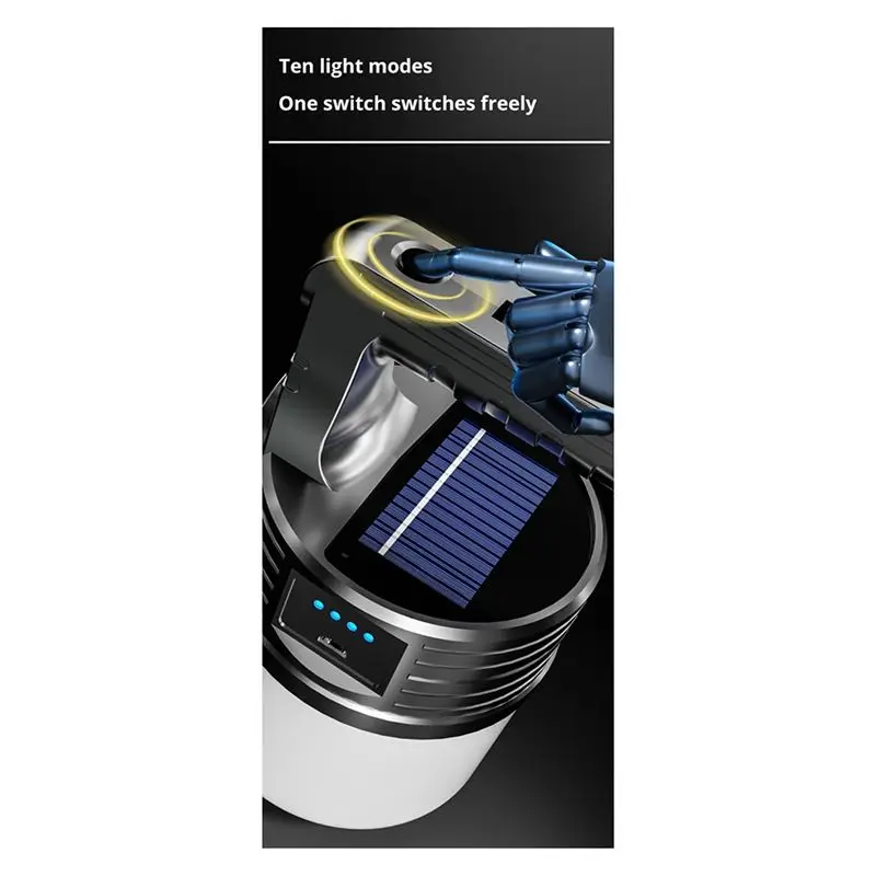 

Just- Solar Bulb Light LED Outdoor Camping Light USB Charging Handle Searchlight Night Market Floor Lamp