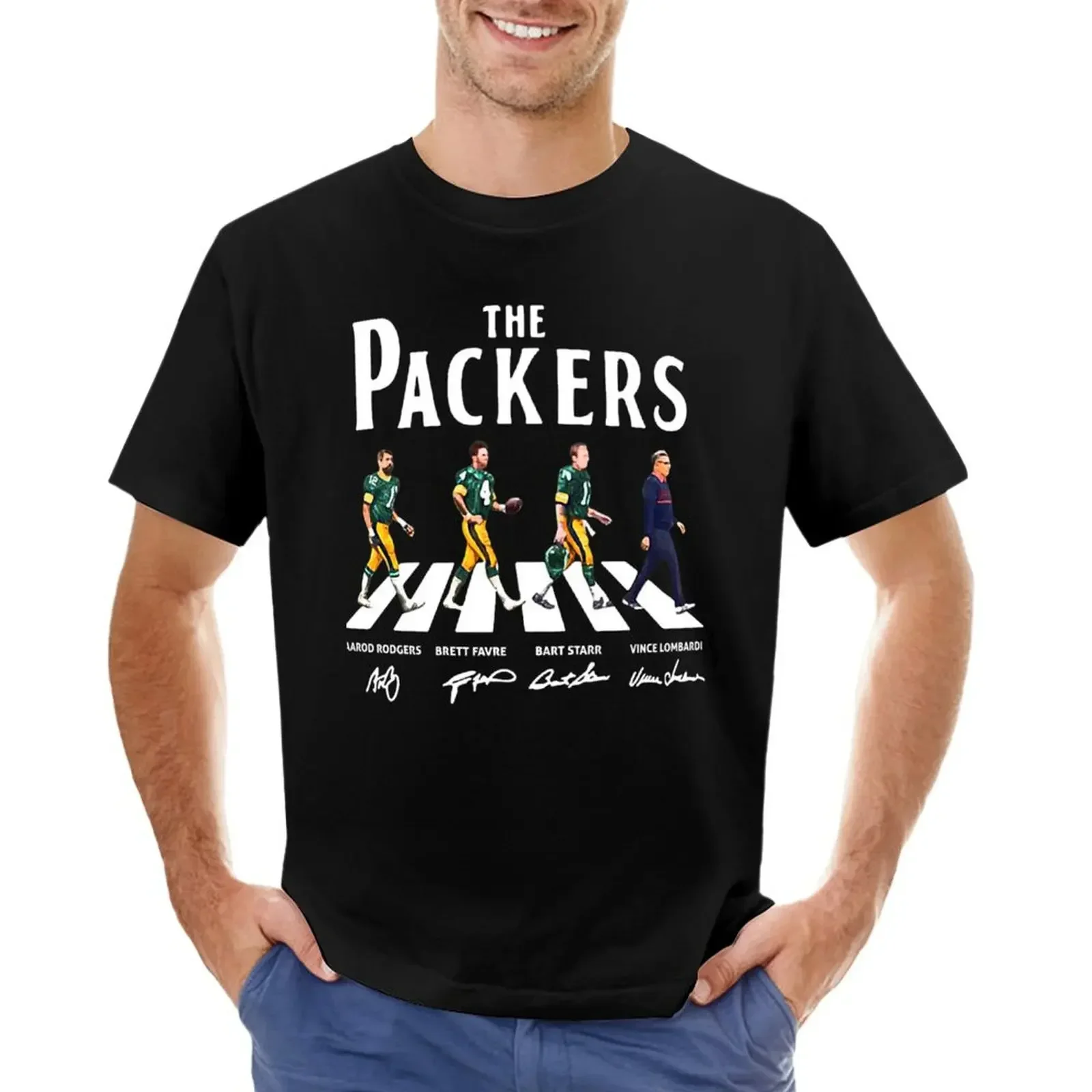 The Packers Abbey Road Signature T-shirt sports fans blanks mens t shirts pack