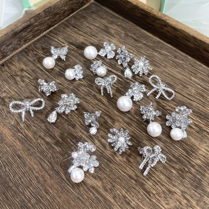 Customized The Bride's Exquisite Rhinestone Pearl Earrings Are Niche and Versatile Wedding Accessories Performance Accessories