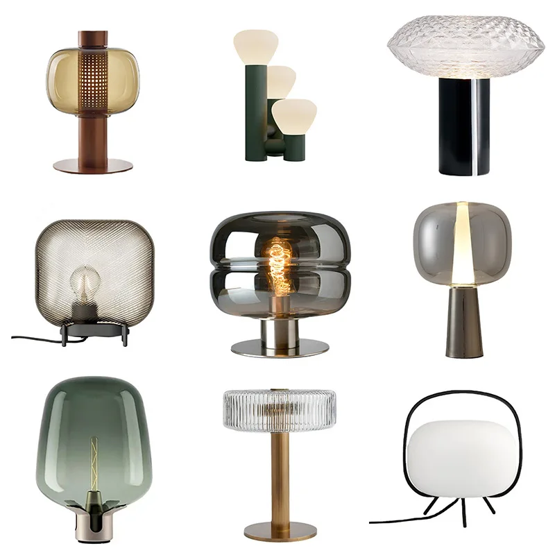 

Postmodern art glass desk lamp, hotel bedroom bedside lamp, high-end lighting
