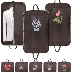 Clothing Cover Wedding Dress Dust Cover Dustproof Suit Coat Protector Color Print Garment Bag Wardrobe Hanging Clothes Organizer