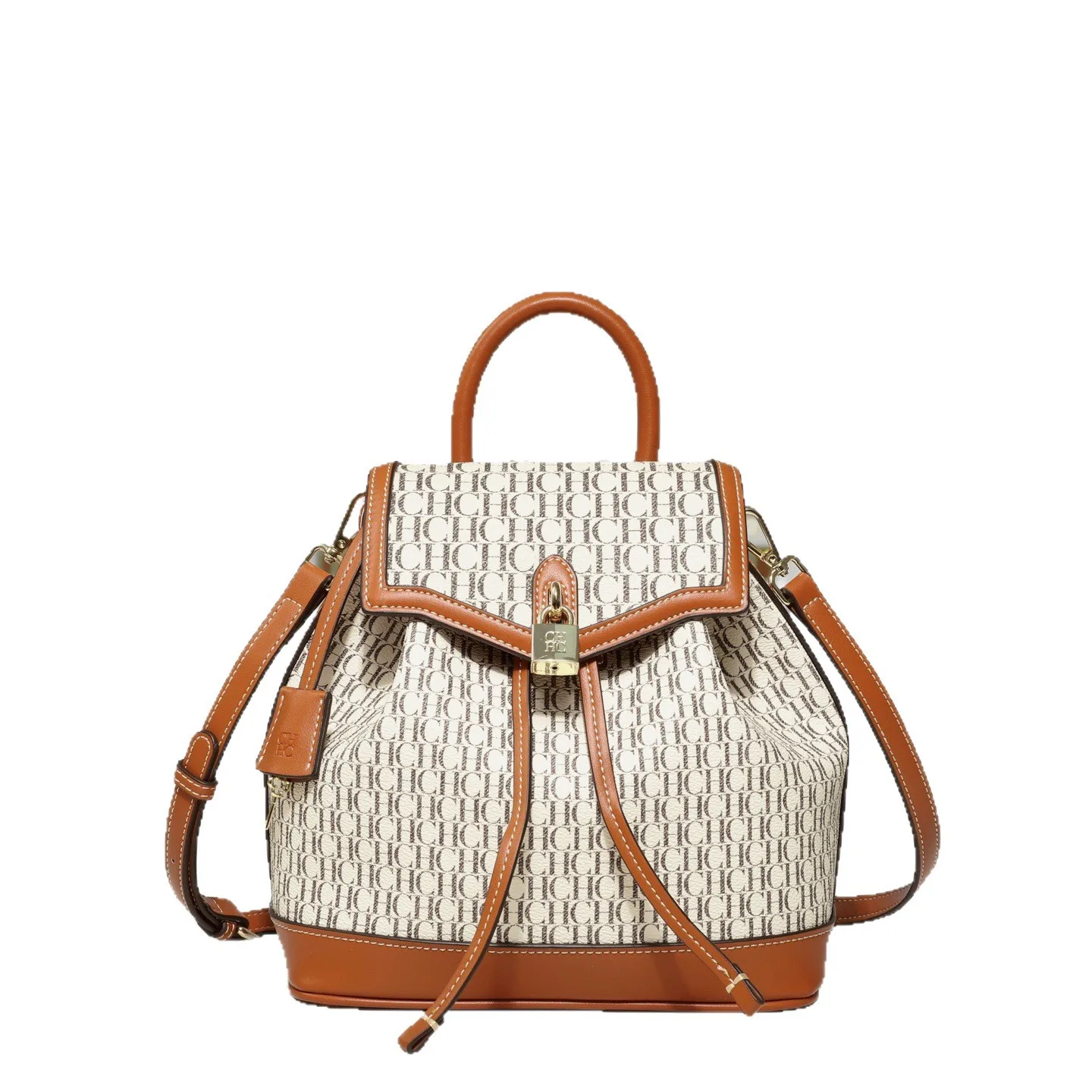 حقيبة ظهر CH Fashion وصلت حديثًا حقيبة ظهر ذات ملمس أصلي خفيفة فاخرة وبسيطة ومتعددة الاستخدامات حقيبة ظهر عصرية على شكل حرف أبجدي